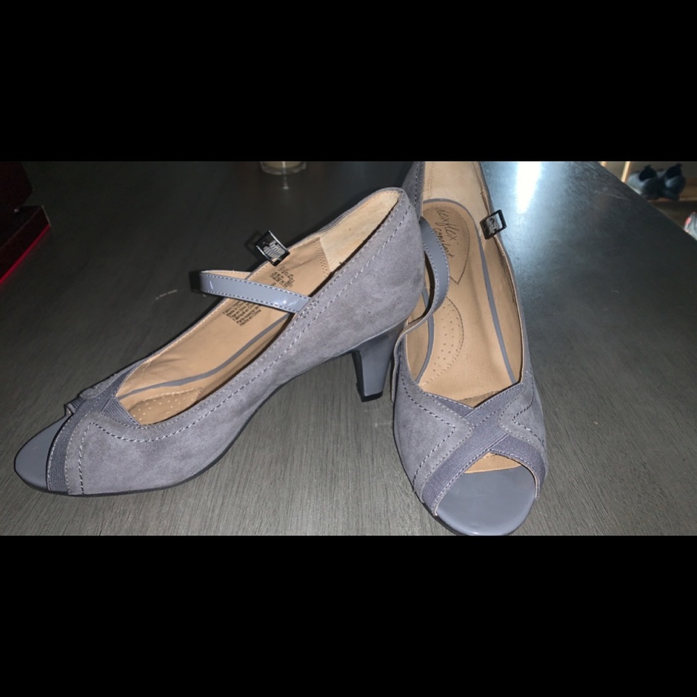 Grey high heels size 10